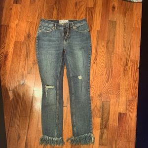 Free People Fringed Jeans